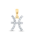 Pisces Constellation Diamond Pendant - 10kt Yellow Gold Zodiac Necklace - Splendid Jewellery