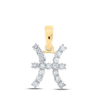 Pisces Constellation Diamond Pendant - 10kt Yellow Gold Zodiac Necklace - Splendid Jewellery