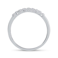 Load image into Gallery viewer, Princess Blue Diamond Ribbed Band Ring in 10kt White Gold - Splendid Jewellery