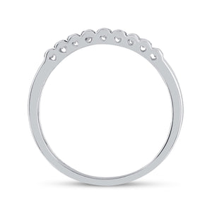 Princess Blue Diamond Ribbed Band Ring in 10kt White Gold - Splendid Jewellery