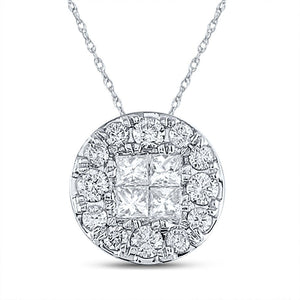 Princess Brilliance: 14kt White Gold Diamond Cluster Pendant - Splendid Jewellery