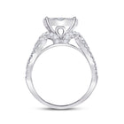 Princess Brilliance 2 Carat Diamond Wedding Ring Band Set - Side View