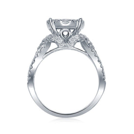 Princess Brilliance 2 Carat Diamond Wedding Ring Band Set - Second Side View