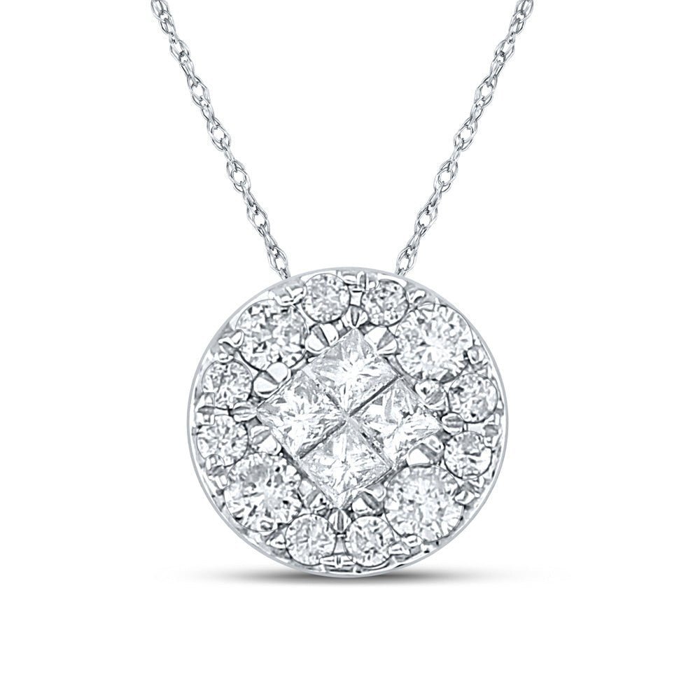 Princess Brilliance Diamond Cluster Pendant - Splendid Jewellery