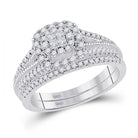 Princess Diamond Brilliance White Gold Bridal Wedding Ring Set - Splendid Jewellery