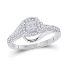 Princess Diamond Halo Square Ring - Timeless Elegance in 14kt White Gold - Splendid Jewellery