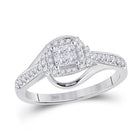 Princess Diamond Halo Square Ring - Timeless Elegance in 14kt White Gold - Splendid Jewellery