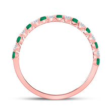 Load image into Gallery viewer, Princess Emerald and Diamond Alternating Stackable Band - Alternate view 2 from Splendid Jewellery