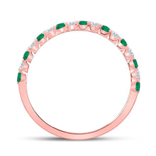 Load image into Gallery viewer, Princess Emerald and Diamond Alternating Stackable Band - Splendid Jewellery