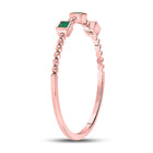 Princess Emerald Beaded Rose Gold Stackable Band - Alternate view 3 from Splendid Jewellery