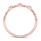 Princess Emerald Beaded Rose Gold Stackable Band - Splendid Jewellery