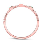 Princess Emerald Beaded Rose Gold Stackable Band - Splendid Jewellery