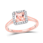 Princess Morganite Diamond Rose Gold Fashion Ring - Splendid Jewellery