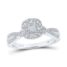 Princess Sparkle: 14kt White Gold Diamond Halo Bridal Wedding Engagement Ring - Splendid Jewellery