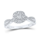 Princess Sparkle: 14kt White Gold Diamond Halo Bridal Wedding Engagement Ring - Splendid Jewellery