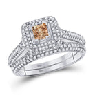 Princess Sparkle 14kt White Gold Diamond Wedding Ring Set - Splendid Jewellery