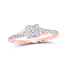 Load image into Gallery viewer, Captivating Rose Gold Diamond Halo Promise Ring - Alternate view 1 from Splendid Jewellery