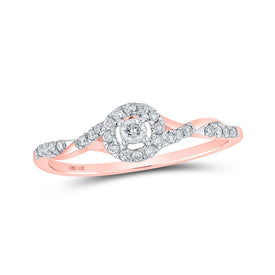 Radiant Love 10kt Rose Gold Diamond Halo Promise Ring - Alternate view 1 from Splendid Jewellery