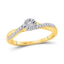 Load image into Gallery viewer, Captivating Love Knot Diamond Promise Ring in Two-Tone Gold Top view from the 10Kt Two Tone Gold Womens Round Diamond Twist Fashion Promise Ring 1 6 Cttwpin224435 collection by Splendid Jewellery