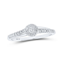 Load image into Gallery viewer, Radiant Halo Diamond Promise Ring in 10kt White Gold - 1/4 Cttw Top view from the 10Kt White Gold Womens Round Diamond Halo Promise Ring 1 4 Cttwpin214851 collection by Splendid Jewellery