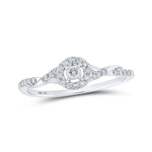 Load image into Gallery viewer, Radiant Love | 10kt White Gold Womens Round Diamond Halo Promise Ring 1/5 Cttw | Splendid Jewellery Top view from the 10Kt White Gold Womens Round Diamond Halo Promise Ring 1 5 Cttwpin214882 collection by Splendid Jewellery