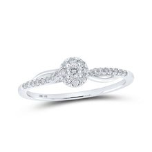 Load image into Gallery viewer, Captivating Love&#39;s Embrace 10kt White Gold Diamond Halo Promise Ring Top view from the 10Kt White Gold Womens Round Diamond Halo Promise Ring 1 4 Cttwpin214848 collection by Splendid Jewellery