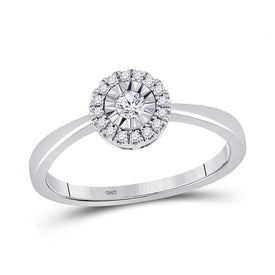 Dazzling Halo Diamond Promise Ring in 10kt White Gold Top view from the 10Kt White Gold Womens Round Diamond Halo Solitaire Promise Ring 1 6 Cttwpin285233 collection by Splendid Jewellery