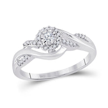 Load image into Gallery viewer, Eternal Love 10kt White Gold Diamond Promise Ring Top view from the 10Kt White Gold Womens Round Diamond Solitaire Promise Ring 1 6 Cttwpin200312 collection by Splendid Jewellery