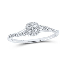 Load image into Gallery viewer, Captivating Love&#39;s Embrace Promise Ring Top view from the 10Kt White Gold Womens Round Diamond Square Halo Promise Ring 1 5 Cttwpin214856 collection by Splendid Jewellery
