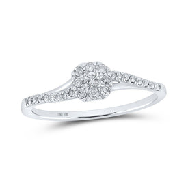 Captivating Love's Embrace Promise Ring Top view from the 10Kt White Gold Womens Round Diamond Square Halo Promise Ring 1 5 Cttwpin214856 collection by Splendid Jewellery