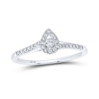 Diamond Brilliance: 10kt White Gold Teardrop Halo Promise Ring Top view from the 10Kt White Gold Womens Round Diamond Teardrop Halo Promise Ring 1 5 Cttwpin214847 collection by Splendid Jewellery