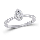 10kt White Gold Diamond Teardrop Promise Ring | Splendid Jewellery Top view from the 10Kt White Gold Womens Round Diamond Teardrop Promise Ring 1 12 Cttwpin285235 collection by Splendid Jewellery