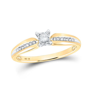 Promise Ring | 10kt Yellow Gold Womens Princess Diamond Solitaire Promise Ring 1/6 Cttw | Splendid Jewellery GND
