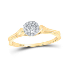 Load image into Gallery viewer, Radiant Love 10kt Yellow Gold Womens Round Diamond Solitaire Promise Ring product  Top View from Splendid Jewellery