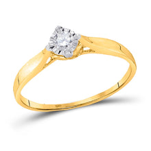 Load image into Gallery viewer, 10kt Golden Brilliance Diamond Promise Ring product  Top View from Splendid Jewellery