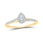 Captivating Teardrop Halo Diamond Promise Ring in 10kt Yellow Gold - Top View