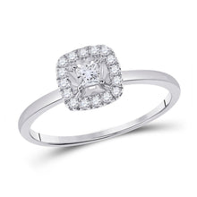 Load image into Gallery viewer, Captivating Love&#39;s Embrace Diamond Halo Promise Ring - Top View