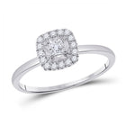 Captivating Love's Embrace Diamond Halo Promise Ring - Top View