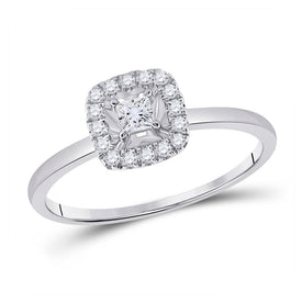 Captivating Love's Embrace Diamond Halo Promise Ring - Top View
