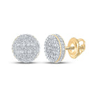 Radiant 10kt Yellow Gold Baguette and Round Diamond Circle Earrings - 1/2 Cttw - Splendid Jewellery