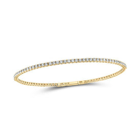 Radiant 10kt Yellow Gold Diamond Flex Bangle Bracelet - 1 - 1/3 Cttw - Splendid Jewellery