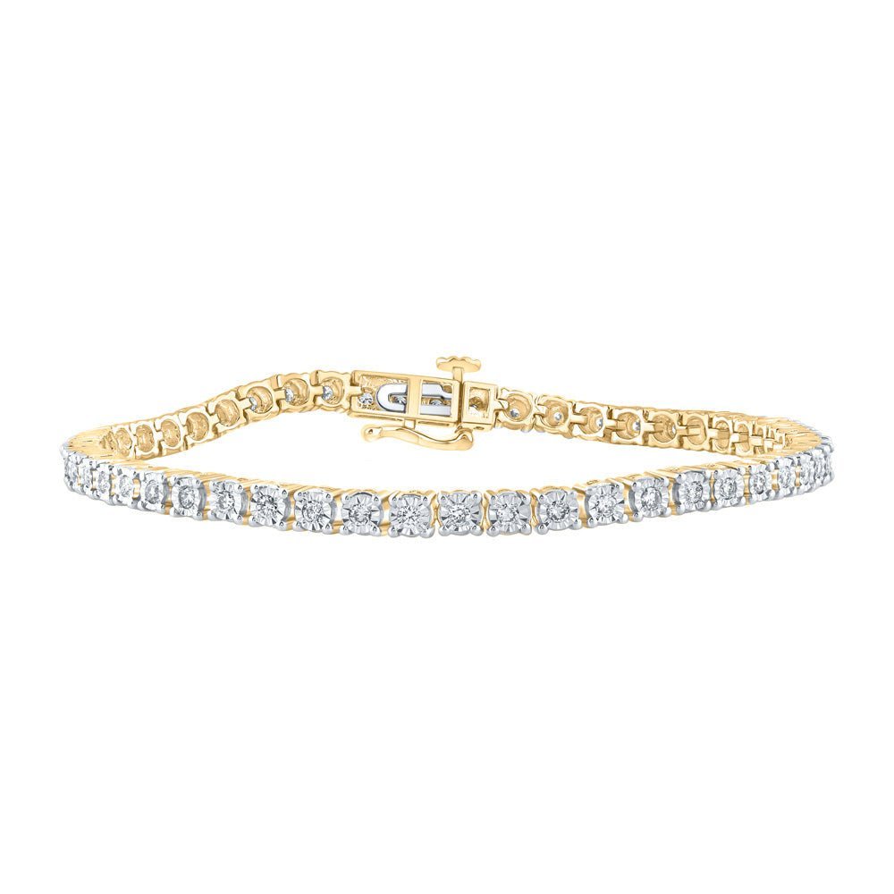 Radiant 10kt Yellow Gold Diamond Tennis Bracelet - 1 Cttw - Splendid Jewellery