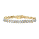 Radiant 10kt Yellow Gold Men's Diamond Link Bracelet - 7 - 5/8 Cttw - Splendid Jewellery