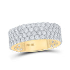 Radiant 10kt Yellow Gold Mens Round Diamond 4 - Row Band Ring 4 - 1/4 Cttw - Splendid Jewellery
