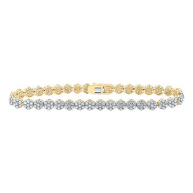 Radiant 10kt Yellow Gold Women's Round Diamond Fashion Bracelet - 4 - 3/8 Cttw - Splendid Jewellery