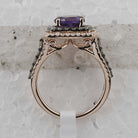 Radiant Amethyst Diamond Fashion Ring - 14kt Rose Gold Women's Jewelry - Splendid Jewellery