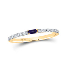 Load image into Gallery viewer, Radiant Amethyst Dreams | 10kt Yellow Gold Baguette Amethyst Diamond Band Ring 1/5 Cttw | Splendid Jewellery - Splendid Jewellery