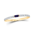 Radiant Amethyst Dreams | 10kt Yellow Gold Baguette Amethyst Diamond Band Ring 1/5 Cttw | Splendid Jewellery - Splendid Jewellery