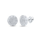 Radiant Aura: 10kt White Gold Diamond Circle Earrings - Splendid Jewellery