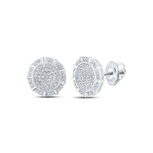 Load image into Gallery viewer, Radiant Aura: 10kt White Gold Diamond Circle Earrings - Splendid Jewellery